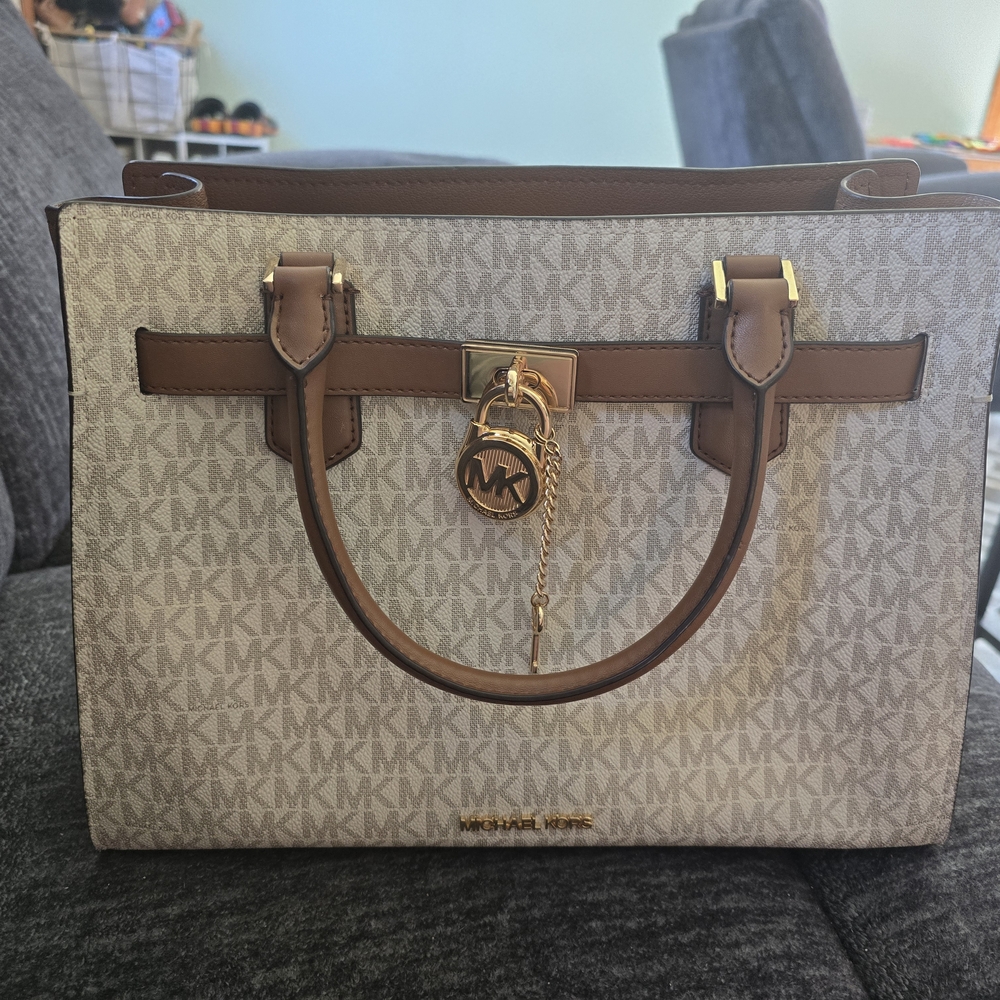 Michael Kors Brown and Cream Signature Tote